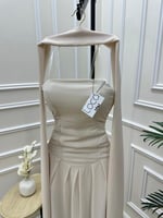 فستان ناعم بيج مع شال