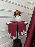 فستان سهره احمر مع أكمام منفصله