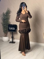 طقم ناعم وراقي بلون بني