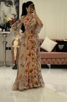 فستان مشجر مميز من الشيفون الراقي من لوكا فاشن