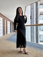 فستان سهره ناعم باللون الاسود