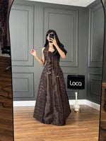 فستان سهره بني