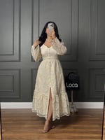 فستان بنقوش مميزه من براند لوكا فاشن