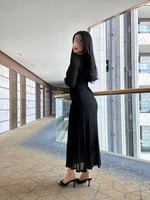 فستان سهره ناعم باللون الاسود