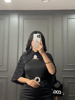 فستان قطعتين بلون اسود من لوكا فاشن