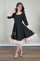 فستان ناعم بلمسات من الدانتيل والتل