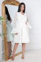 فستان ميدي انيق بأكمام واسعة