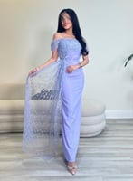 فستان موف بتفاصيل انيقة