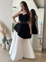 فستان مميز من الابيض والاسود