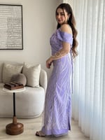 فستان انيق مطرز مميز بطيات ناعمة