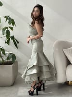 فستان اخضر ريفي ميدي