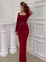 فستان ناعم وانيق مميز بتطريز على الاكمام