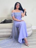 فستان موف بتفاصيل انيقة