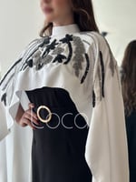 فستان انيق من اللونين الابيض والاسود