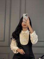 فستان قصير قصير بلون اسود من لوكا فاشن