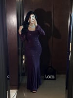 فستان سهرة ناعم طويل بقصة حورية البحر