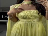 فستان سهره ناعم اصفر