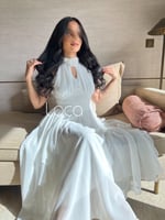 فستان ناعم ابيض جورجيت