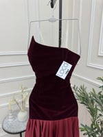 فستان مخمل برغندي