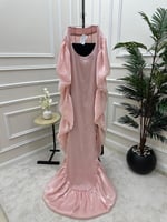 فستان انيق ومميز باللون الأسود والوردي