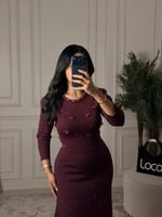 فستان انيق بلون عودي