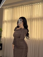 فستان سهره بني ناعم