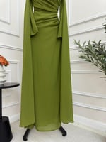 فستان زيتي ناعم