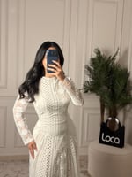 فستان ناعم بلون أوف وايت