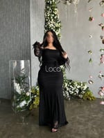 فستان سهره اسود دانتيل مميز وانيق