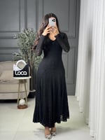 فستان ناعم اسود من لوكا