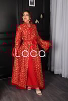 جلابية قطعتين باللون الأحمر