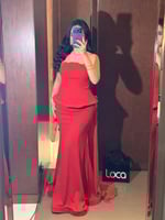 فستان سهره احمر بكورسيه من لوكا