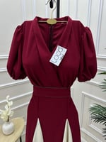 فستان ناعم باللون العودي