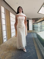 فستان سهره مع شال