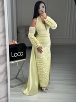 فستان سهره ليموني