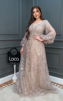 فستان سهره راقي بتطريز فخم وانيق من لوكا فاشن