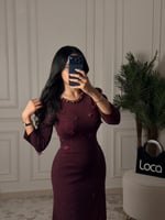 فستان انيق بلون عودي