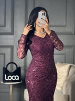 فستان سهره مطرز باكمام