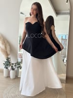 فستان مميز من الابيض والاسود