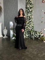 فستان سهره اسود دانتيل مميز وانيق