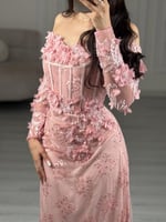 فستان سهره وردي مورد