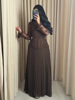 فستان ناعم بني