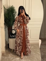 فستان ناعم مشحر من قطعتين