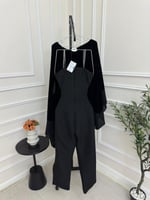 جمبسوت اسود مع شال مخمل