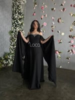 فستان سهره اسود مطرز يدويا