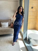 فستان ناعم كحلي جورجيت