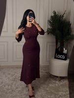 فستان انيق بلون عودي