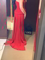 فستان سهره احمر بكورسيه من لوكا