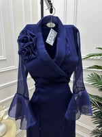 فستان ناعم كحلي لمعه