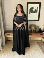 فستان سهرة اسود كريب